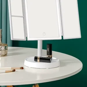 مرآة مكياج بإضائة قابلة للطي