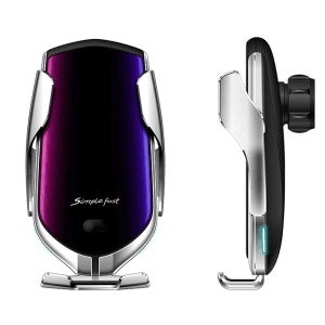 حامل هاتف ذكي للسيارة بشحن وايرلس – يفتح ويقفل تلقائياً ويدور 360°