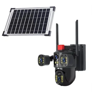 كاميرا بالطاقة الشمسية 3 عدسات عالية الدقة